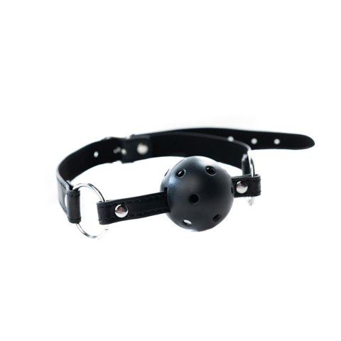 Black breathable ball gag with adjustable
strap. Black breathable ball gag with adjustable
strap.