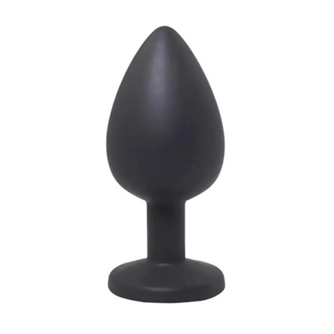 Black large butt plug with white crystal Black large butt plug with white crystal