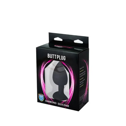 Black large butt plug with white crystal Black large butt plug with white crystal