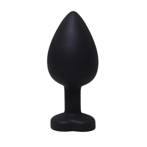Black large heart-shaped butt plug with white crystal Black large heart-shaped butt plug with white crystal