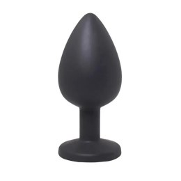 Black medium butt plug with white crystal