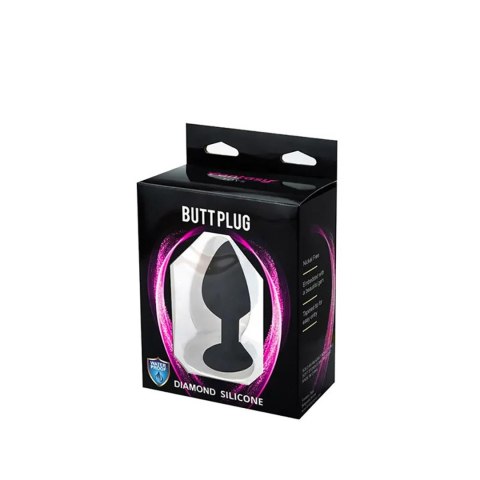 Black small butt plug with white crystal Black small butt plug with white crystal