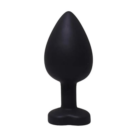 Black small heart-shaped butt plug with white crystal Black small heart-shaped butt plug with white crystal
