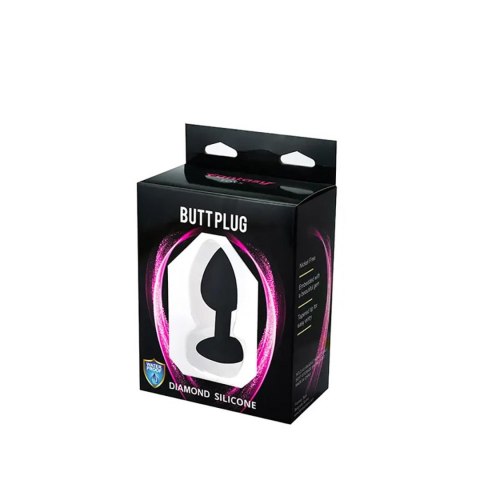Black small heart-shaped butt plug with white crystal Black small heart-shaped butt plug with white crystal