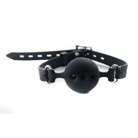 Breathable silicone ball gag with adjustable straps. Breathable silicone ball gag with adjustable straps.