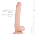 Elvin XL – Realistyczne dildo z przyssawką i moszną, 27,5 cm