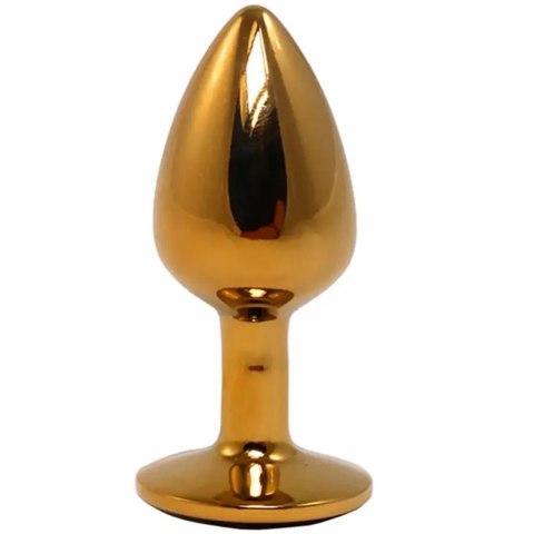 Gold Small Butt Plug with Black Diamond Gold Small Butt Plug with Black Diamond