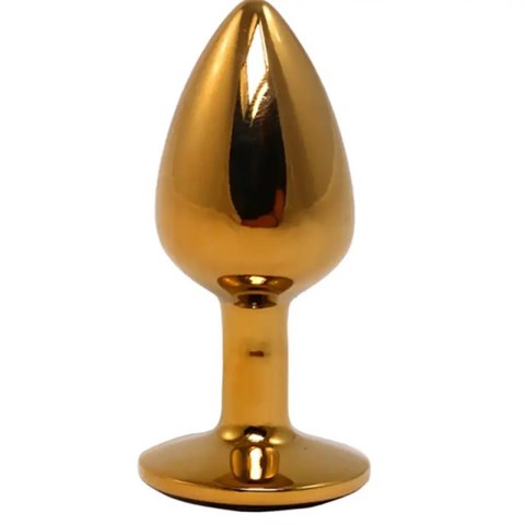 Gold Small Butt Plug with White Diamond Gold Small Butt Plug with White Diamond