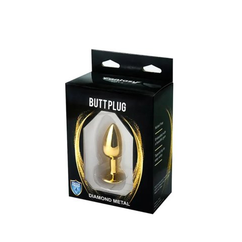 Gold Small Butt Plug with White Diamond Gold Small Butt Plug with White Diamond