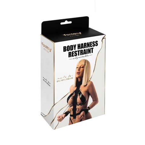 Harness with adjustable neck, belt and breastplate with rings Harness with adjustable neck, belt and breastplate with rings