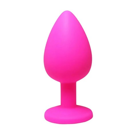 Pink large butt plug with white crystal Pink large butt plug with white crystal