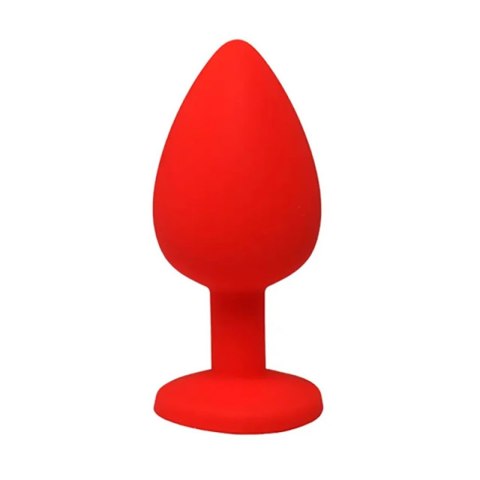 Red large butt plug with white crystal Red large butt plug with white crystal