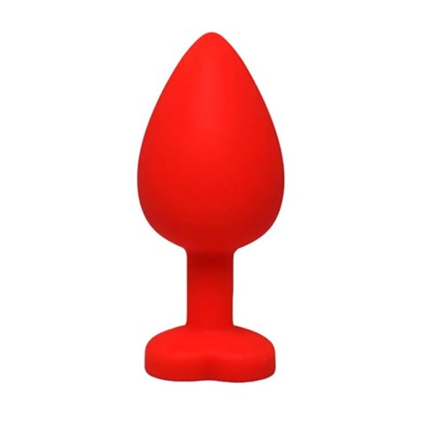 Red large heart-shaped butt plug with white crystal Red large heart-shaped butt plug with white crystal
