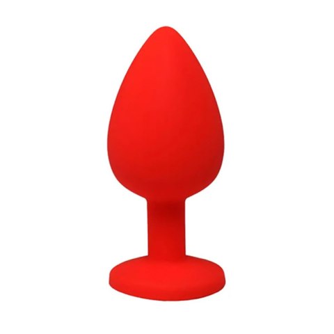 Red medium butt plug with white crystal Red medium butt plug with white crystal