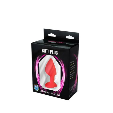 Red medium butt plug with white crystal Red medium butt plug with white crystal