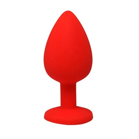 Red small butt plug with white crystal Red small butt plug with white crystal