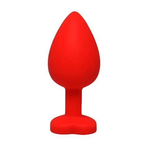 Red small heart-shaped butt plug with white crystal Red small heart-shaped butt plug with white crystal