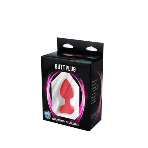 Red small heart-shaped butt plug with white crystal Red small heart-shaped butt plug with white crystal
