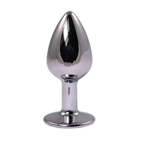 Silver Large Butt Plug with Red Diamond Silver Large Butt Plug with Red Diamond