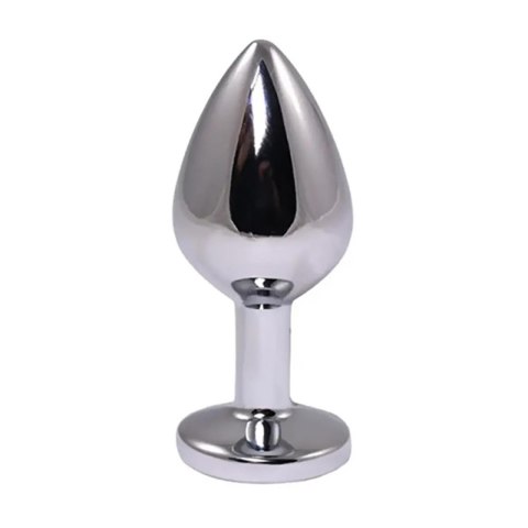 Silver Medium Butt Plug with Red Diamond Silver Medium Butt Plug with Red Diamond