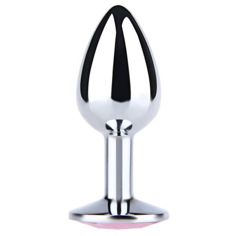Silver Medium Butt Plug with White Diamond Silver Medium Butt Plug with White Diamond