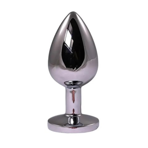 Silver Small Butt Plug with Red Diamond Silver Small Butt Plug with Red Diamond