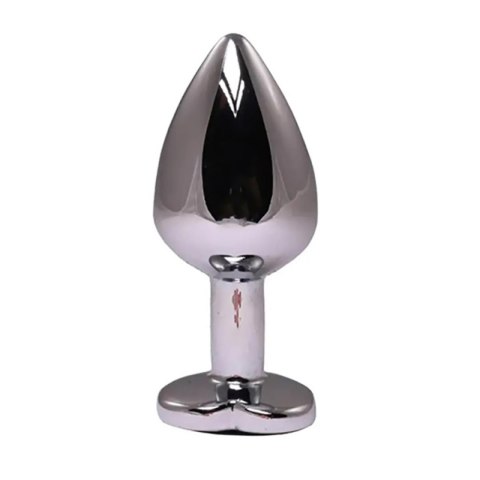 Silver small heart-shaped butt plug with black crystal Silver small heart-shaped butt plug with black crystal