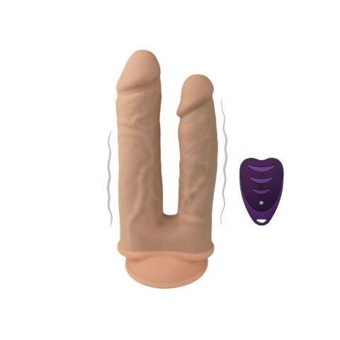 Wibrujące Dildo do Podwójnej Penetracji z Pilotem i Przyssawką Wibrujące Dildo do Podwójnej Penetracji z Pilotem i Przyssawką