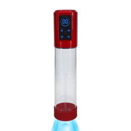 MegaLift – Automatyczna pompa do penisa Metallic Red | Wodoodporna, elektryczna, silikonowy rękaw