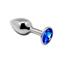 Mini Metal Butt Plug M Blue – Metalowy korek analny z niebieskim kryształem 8 cm Mini Metal Butt Plug M Blue – Metalowy korek analny z niebieskim kryształem 8 cm