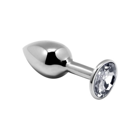 Mini Metal Butt Plug M Clear – Metalowy korek analny z białym kryształem 8 cm Mini Metal Butt Plug M Clear – Metalowy korek analny z białym kryształem 8 cm