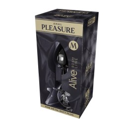 Mini Metal Butt Plug M Clear – Metalowy korek analny z białym kryształem 8 cm