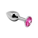 Mini Metal Butt Plug M Pink – Metalowy korek analny z kryształem 8 cm Mini Metal Butt Plug M Pink – Metalowy korek analny z kryształem 8 cm