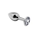 Mini Metal Butt Plug S Clear – Metalowy korek analny z białym kryształem 7 cm Mini Metal Butt Plug S Clear – Metalowy korek analny z białym kryształem 7 cm