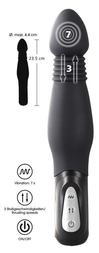 Y2T Black Thrusting Anal Vibe – Wibrujący wibrator analny | 7 trybów, 3 prędkości thrustingu Y2T Black Thrusting Anal Vibe – Wibrujący wibrator analny | 7 trybów, 3 prędkości thrustingu