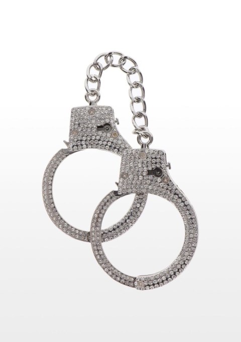 Diamond Wrist Cuffs Silver – Srebrne kajdanki z kryształkami | Luksusowy BDSM Glamour