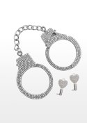 Diamond Wrist Cuffs Silver – Srebrne kajdanki z kryształkami | Luksusowy BDSM Glamour