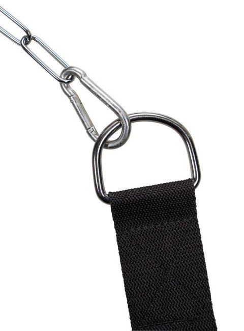 Huśtawka miłosna z oparciem i pętlami na nogi | Czarna, wytrzymała konstrukcja 100 kg