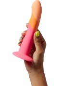 ROMP Dizi Pink – Zakrzywiony silikonowy dildo 7” do punktu G i P | Strap-On Compatible