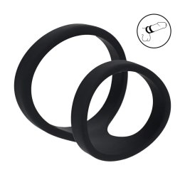 2 Loop Silicone Cockring - Black