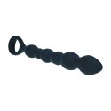Beaded Snake Silicone Anal Probe with Loop - Black