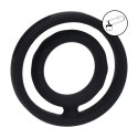 Classic Grooved Silicone Cock and Ball Ring - Black