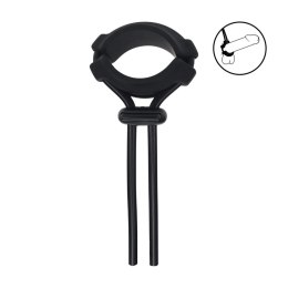 Detachable Wide Adjustable Silicone Lasso Cockring - 5mm - Black