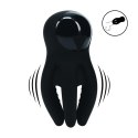 Digital Vibrating Silicone Penis Head Stimulator with Tentacles - Black