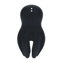 Digital Vibrating Silicone Penis Head Stimulator with Tentacles - Black