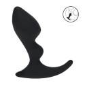 Double Ripple Silicone Prostate Massager - Black