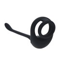 Dual Motor Silicone Cockring with Prostate Stimulator - Black