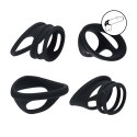 Silicone Cock and Ball Ring Set of 4 - Black