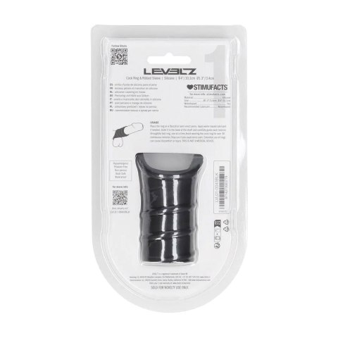 Silicone Cockring and Ribbed Sleeve - Black