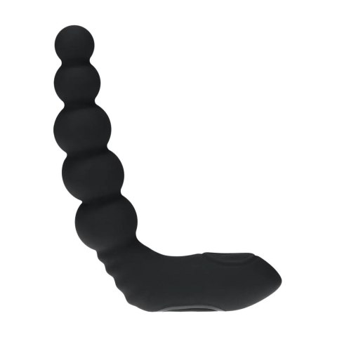 Vibrating Heating Bendable Tapping Beaded Silicone Prostate Stimulator - Black